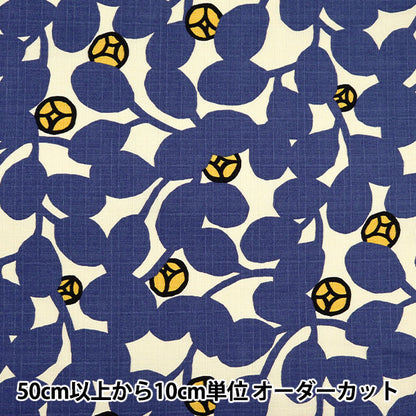 [De la cantidad 5] Tela "Tsubaki Blue X Ivory X Ivory X Ivory UP5943-A" COTTON KOBAYASHI