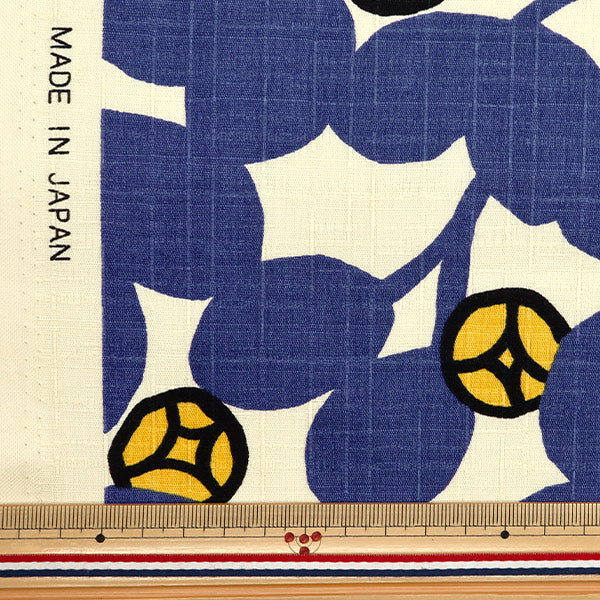 [De la cantidad 5] Tela "Tsubaki Blue X Ivory X Ivory X Ivory UP5943-A" COTTON KOBAYASHI