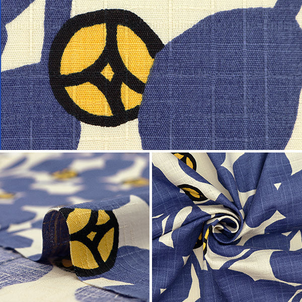 [De la cantidad 5] Tela "Tsubaki Blue X Ivory X Ivory X Ivory UP5943-A" COTTON KOBAYASHI