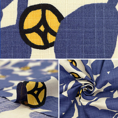 [De la cantidad 5] Tela "Tsubaki Blue X Ivory X Ivory X Ivory UP5943-A" COTTON KOBAYASHI