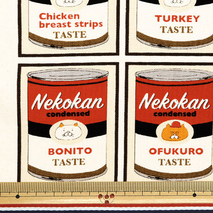 [From quantity 5] Fabric "No. 10 canvas cat can pattern red KTS7085-A" COTTON KOBAYASHI