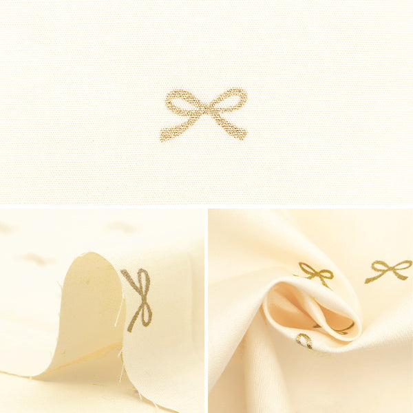 [Cantidad a partir de 5] Tela "Amplio" Cinta Tela marfil x oro kts7091-a" COTTON KOBAYASHI