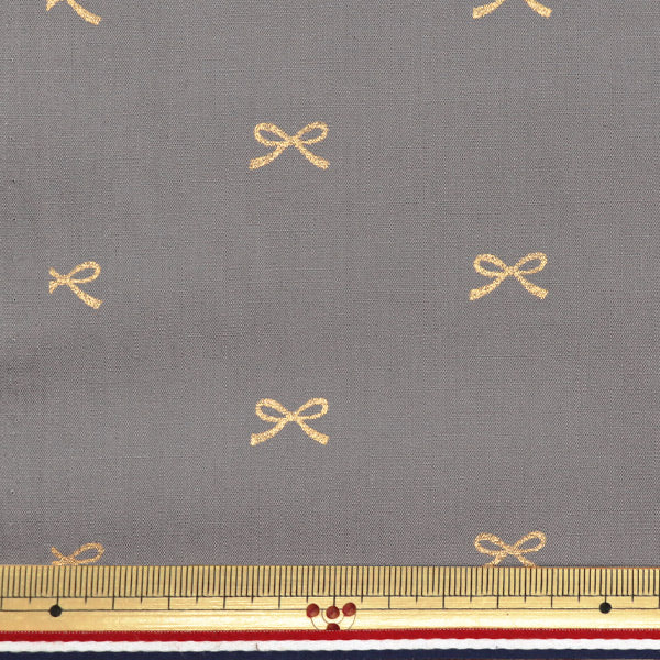 [Menge ab 5] Stoff "Breit" Farbband Grau x Gold KTS7091-D" COTTON KOBAYASHI