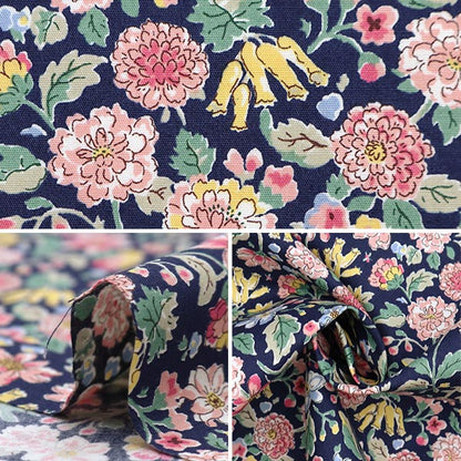 [Menge ab 5] Stoff "Breites japanisches japanisches Muster Navy Fabric KTS7069-A" COTTON KOBAYASHI
