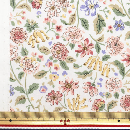 [5부터 시작하는 수량] 천・원단 "넓은" 꽃무늬 일본 패턴 상아 직물 KTS7069-B" COTTON KOBAYASHI