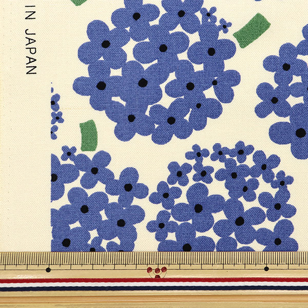 [Menge ab 5] Stoff "Usako-Stoff Nr. 10 Canvas Hordera Elfenbein x Blue Up5950-A" COTTON KOBAYASHI