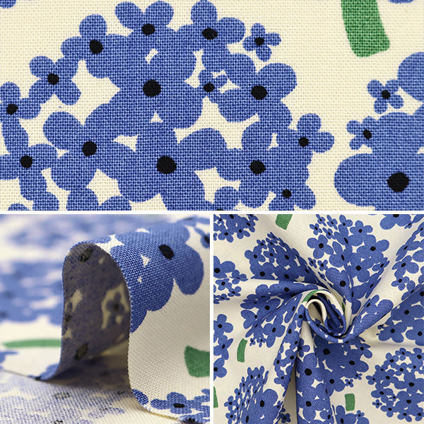 [Menge ab 5] Stoff "Usako-Stoff Nr. 10 Canvas Hordera Elfenbein x Blue Up5950-A" COTTON KOBAYASHI