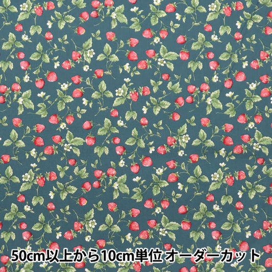 [Quantity starting from 5] Fabric "Broad Strawberry Navy KTS7090-E" COTTON KOBAYASHI