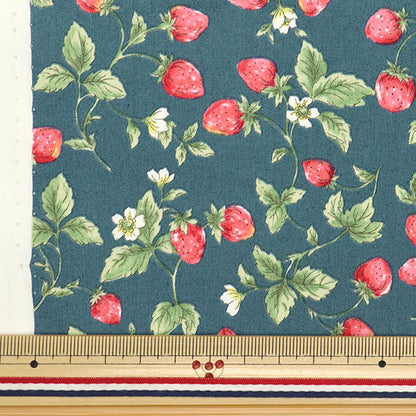 [Quantity starting from 5] Fabric "Broad Strawberry Navy KTS7090-E" COTTON KOBAYASHI