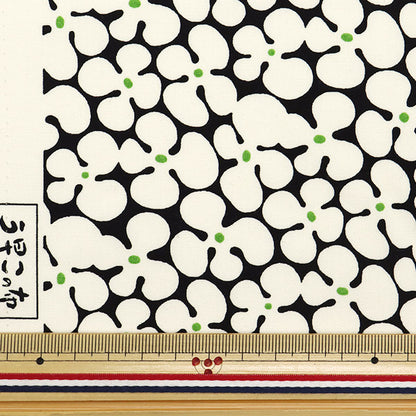 [5부터 시작하는 수량] 천・원단 "Usakono 천 넓은 프로펠러 블랙 X 시로 UP5940-C" COTTON KOBAYASHI