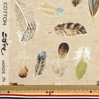 [Quantity starting from 5] Fabric "Cotton Linen Canvas Feather Kinari KTS7092-A" COTTON KOBAYASHI
