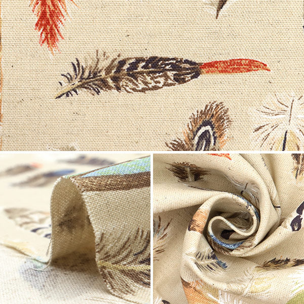 [Quantity starting from 5] Fabric "Cotton Linen Canvas Feather Kinari KTS7092-A" COTTON KOBAYASHI