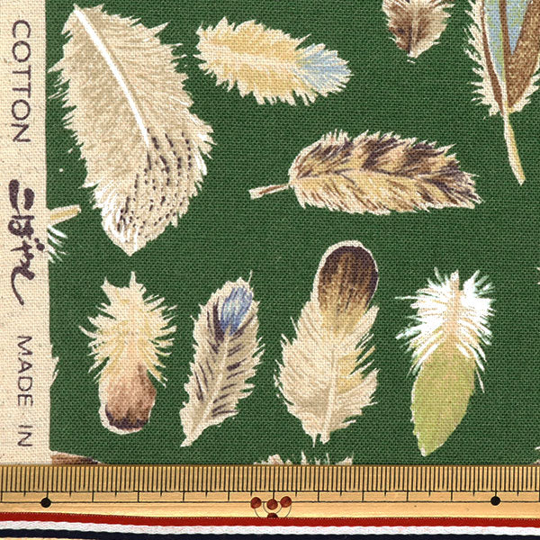 [5부터 시작하는 수량] 천・원단 "면화 캔버스 깃털 미도리 KTS7092-C" COTTON KOBAYASHI