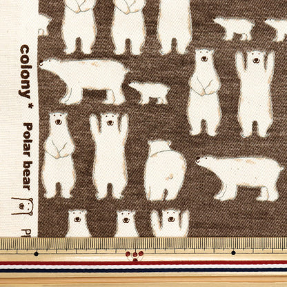 [Quantity starting from 5] Fabric "Twill Banzai Shiro Bear Brown KTS7108-D" COTTON KOBAYASHI