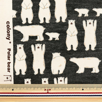 [Quantity starting from 5] Fabric "Twill Banzai Shiro Bear Black KTS7108-E" COTTON KOBAYASHI