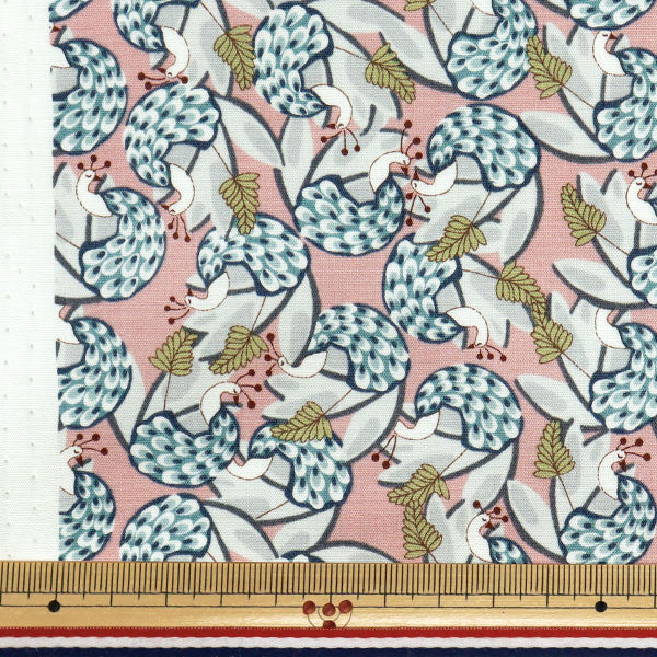 [Quantity starting from 5] Fabric "Broad Kujaku Pink Background KTS7100-A" COTTON KOBAYASHI