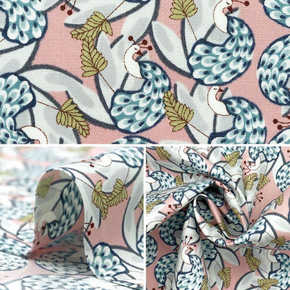 [Quantity starting from 5] Fabric "Broad Kujaku Pink Background KTS7100-A" COTTON KOBAYASHI