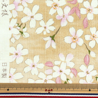 [Menge ab 5] Stoff "Southern Cross Sakura Sakura Muster Licht Flachs Farbe KTS6850-A" COTTON KOBAYASHI