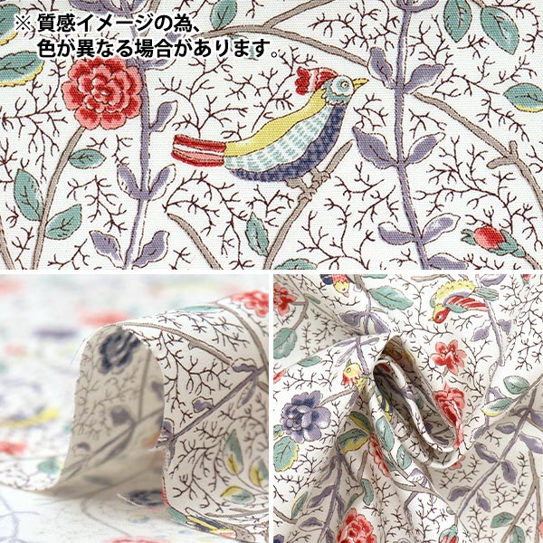 [Quantità a partire da 5] Tessuto "Broad Antique Rose Bird Sarasa Blue Rose KTS7099-B" COTTON KOBAYASHI