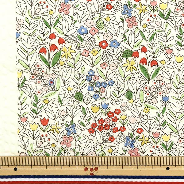 [Menge ab 5] Stoff "Ripple Print florales nicht weißes KTS7087-A" COTTON KOBAYASHI