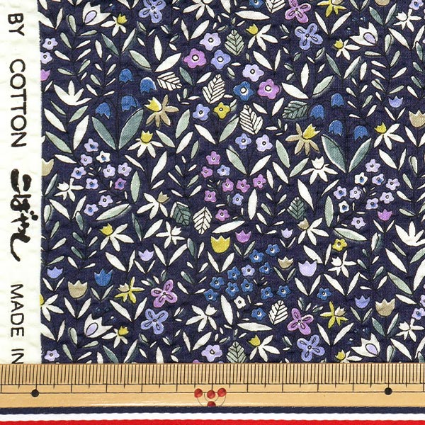 【数量5起】 織物 波纹印花印花海蓝色KTS7087-E" COTTON KOBAYASHI