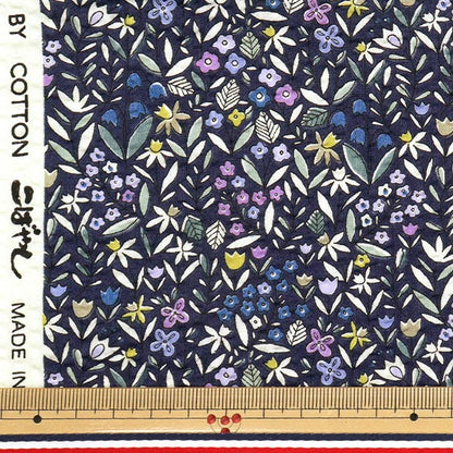 【数量5起】 織物 波纹印花印花海蓝色KTS7087-E" COTTON KOBAYASHI