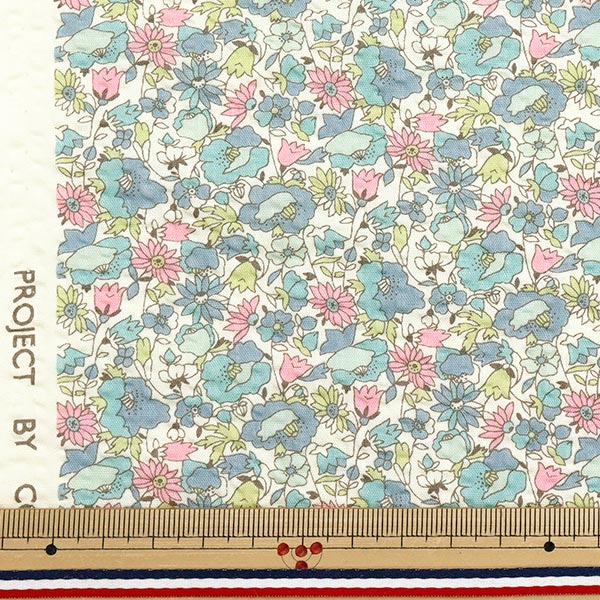 Ripple Print Floral Fabric Light Blue | Cotton Kobayashi – Yuzawaya
