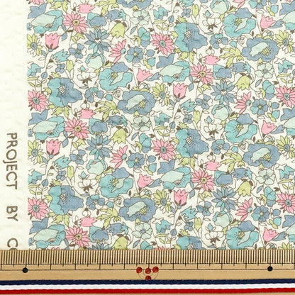 [Cantidad a partir de 5] Tela "Ripple estampado floral azul KTS7088-B" COTTON KOBAYASHI
