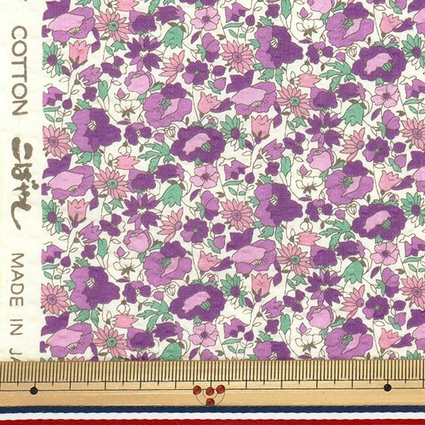 Ripple Print Floral Fabric Purple | Cotton Kobayashi – Yuzawaya