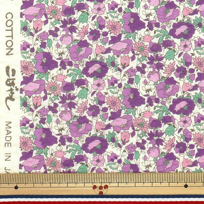 [Quantity starting from 5] Fabric "Ripple print floral purple KTS7088-D" COTTON KOBAYASHI