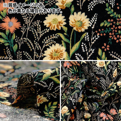 [Quantity starting from 5] Fabric "Cotton and linen"Sheeting Floral Navy KTS7114-B" COTTON KOBAYASHI