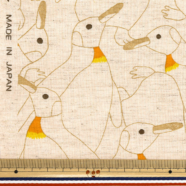 [Quantité à partir de 5] Tissu "Coton et lin"siège Pingouin dense shiro x jaune kts7116-a" COTTON KOBAYASHI