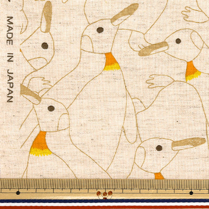 [Quantité à partir de 5] Tissu "Coton et lin"siège Pingouin dense shiro x jaune kts7116-a" COTTON KOBAYASHI