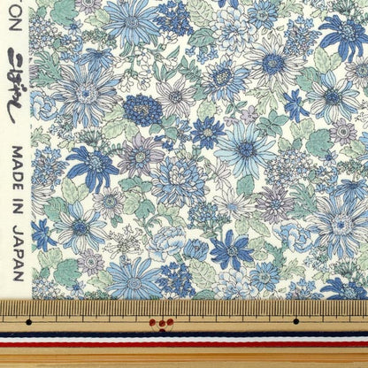 [Quantité à partir de 5] Tissu "Broad petit motif de fleurs bleu kts7123-b" COTTON KOBAYASHI