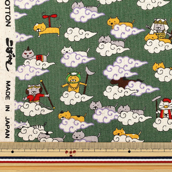 [Quantité à partir de 5] Tissu "Toile en lin en coton Joki Green KTS7119-D" COTTON KOBAYASHI