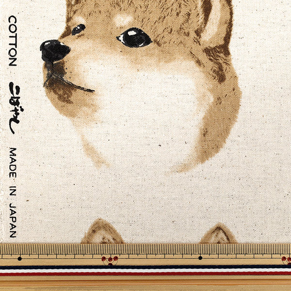 [Quantity starting from 5] Fabric "Cotton Linen Canvas Shiba Inu Shiba KTS7122-A" COTTON KOBAYASHI