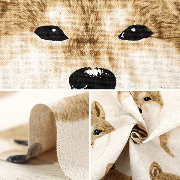 [Quantity starting from 5] Fabric "Cotton Linen Canvas Shiba Inu Shiba KTS7122-A" COTTON KOBAYASHI