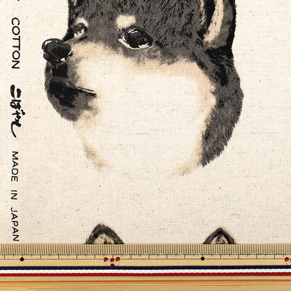 [Quantity starting from 5] Fabric "Cotton Linen Canvas Shiba Inu Kuroshiba KTS7122-B" COTTON KOBAYASHI