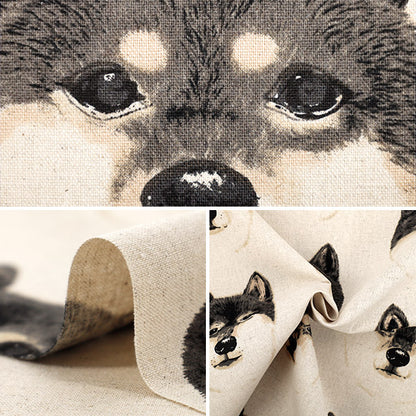 [Quantity starting from 5] Fabric "Cotton Linen Canvas Shiba Inu Kuroshiba KTS7122-B" COTTON KOBAYASHI