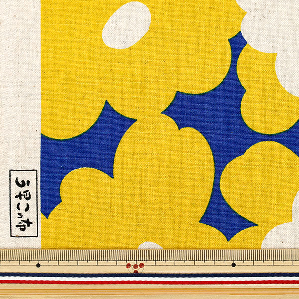 [الكمية من 5] الأقمشة "قماش Uhayako من القطن والكتان والقماش باللون الأزرق × الأصفر UP5965-E" COTTON KOBAYASHI