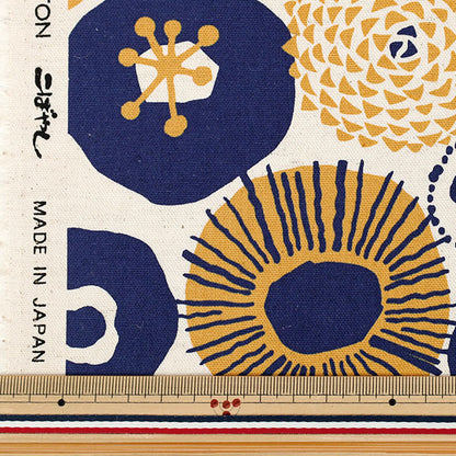 [الكمية من 5] الأقمشة "قماش قطن كتان حبر زهرة زرقاء UP5636-A" COTTON KOBAYASHI