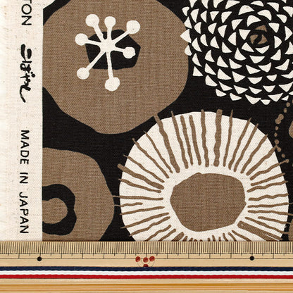 [الكمية من 5] الأقمشة "قماش الكتان القطني بالحبر الأزرق وخلفية سوداء UP5636-E" COTTON KOBAYASHI