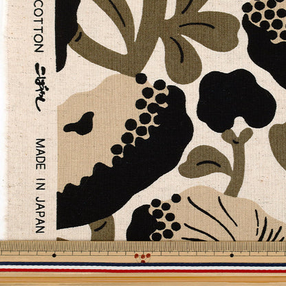 [Quantity from 5] Fabric "Cotton linen canvas carnivorous flower black UP5982-B" COTTON KOBAYASHI