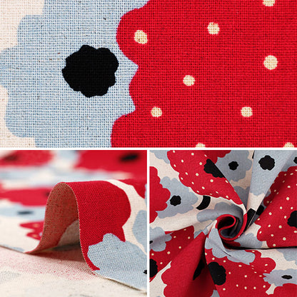 【数量5起】 織物 布棉麻帆布金盏花红色UP5970-A" COTTON KOBAYASHI