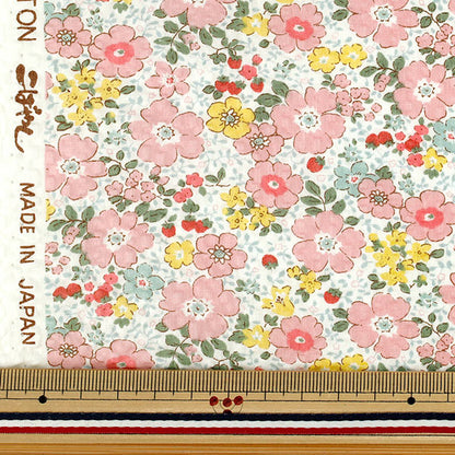 【数量5から】 生地 『リップルプリント 小花 ピンク KTS7187-A』 COTTON KOBAYASHI コットンこばやし 小林繊維