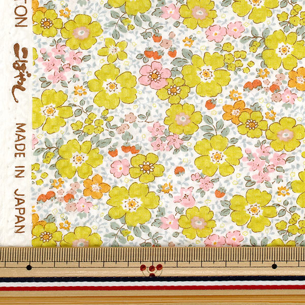 【数量5から】 生地 『リップルプリント 小花 イエロー KTS7188-A』 COTTON KOBAYASHI コットンこばやし 小林繊維