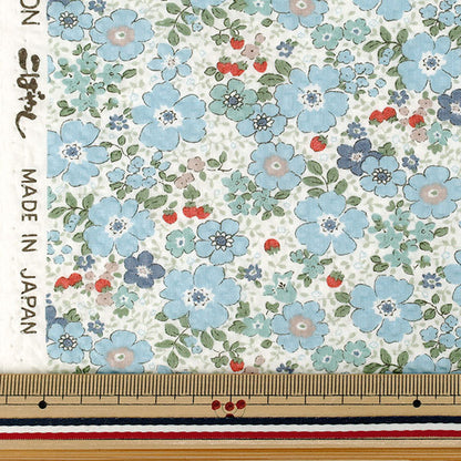【数量5から】 生地 『リップルプリント 小花 ミズイロ KTS7189-A』 COTTON KOBAYASHI コットンこばやし 小林繊維