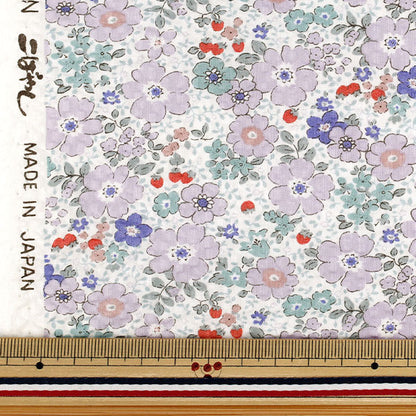 【数量5から】 生地 『リップルプリント 小花 パープル KTS7190-A』 COTTON KOBAYASHI コットンこばやし 小林繊維