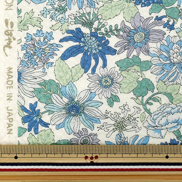 【数量5から】 生地 『リップルプリント 花柄 ブルー KTS7192-A』 COTTON KOBAYASHI コットンこばやし 小林繊維