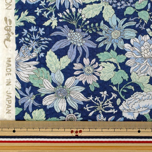 【数量5から】 生地 『リップルプリント 花柄 ネイビー KTS7194-A』 COTTON KOBAYASHI コットンこばやし 小林繊維